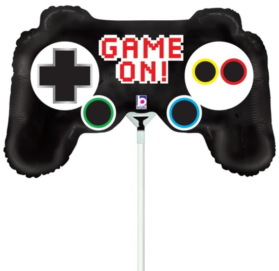 Folienballon am Stab - luftgefüllt - Game Controller - 35 cm