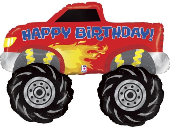 XL Folienballon - Happy Birthday - Monster Truck - 102 cm