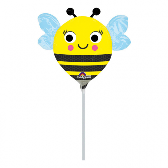 Folienballon am Stab - luftgefüllt - "süße Biene"