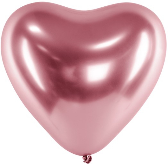 Latexballon - Herz - Chrome - glänzend - rosegold - Ø 30 cm