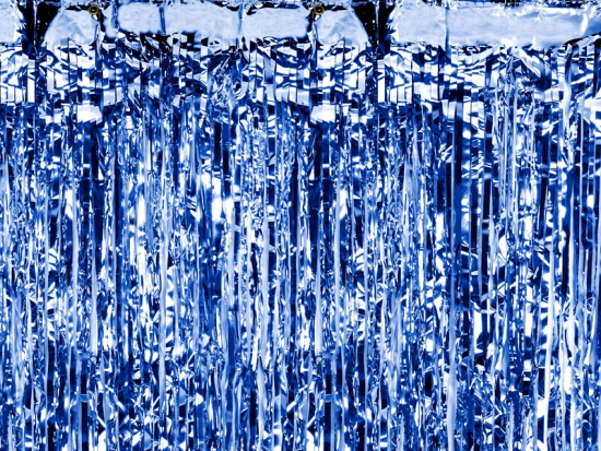 Lametta - Party - Glitzer - Vorhang - Blau - metallic - 90 x 250 cm