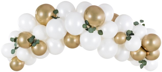 DIY Ballongirlande - Gold und Weiß - 200 cm - 60 Teile