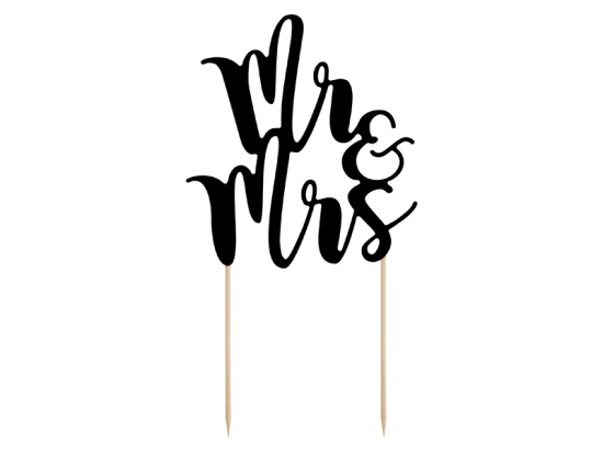 Cake Topper - Mr & Mrs - schwarz