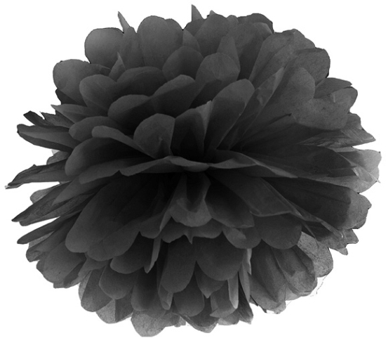 1 Fluffy - Dekoball - PomPon - schwarz - 25 cm