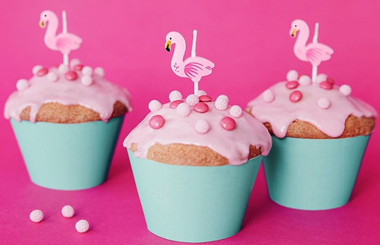 5 Kerzen - Tortenkerzen - Flamingo