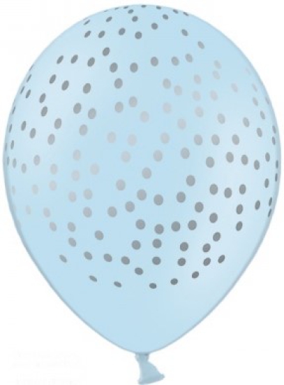 Latexballon - blau mit goldenen Punkten - 30 cm