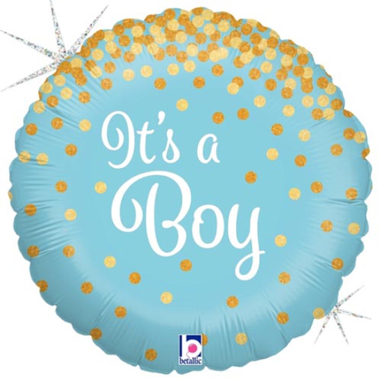 Folienballon - "It´s a Boy" - holografisch - glitzernd - 46 cm