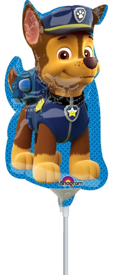 Folienballon am Stab - luftgefüllt - Paw Patrol - Chase