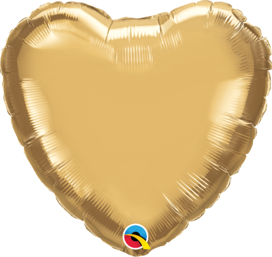 Folienballon - Herz - Chrome - gold - 46 cm