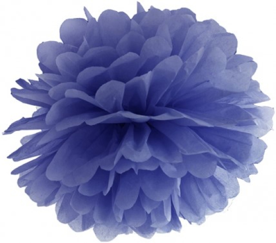 1 Fluffy - Dekoball - PomPon - dunkelblau - 25 cm