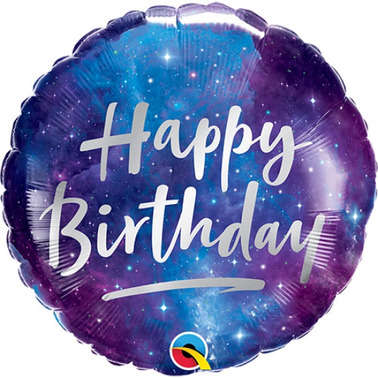 Folienballon - Happy Birthday - Galaxie - 46 cm
