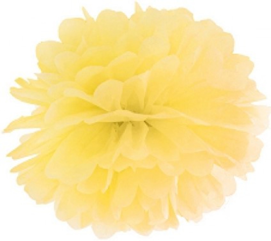 1 Fluffy - Dekoball - PomPon - gelb - 35 cm