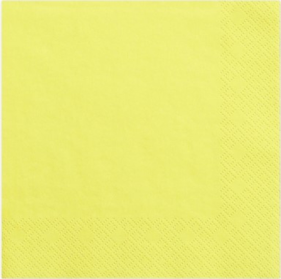 20 Servietten - Papier - gelb - 33 x 33 cm