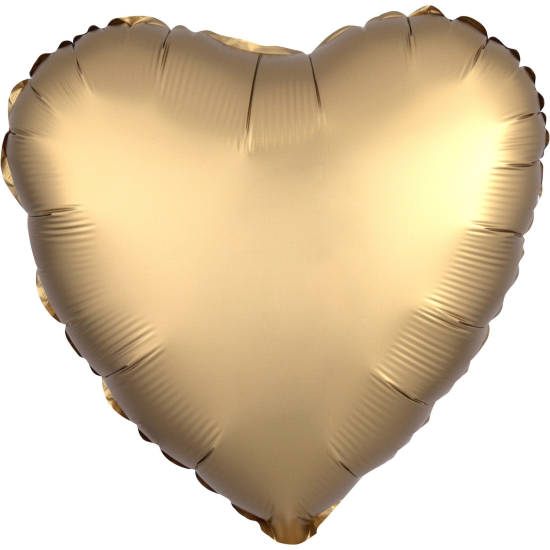 Folienballon - Herz - gold - satin - 43 cm