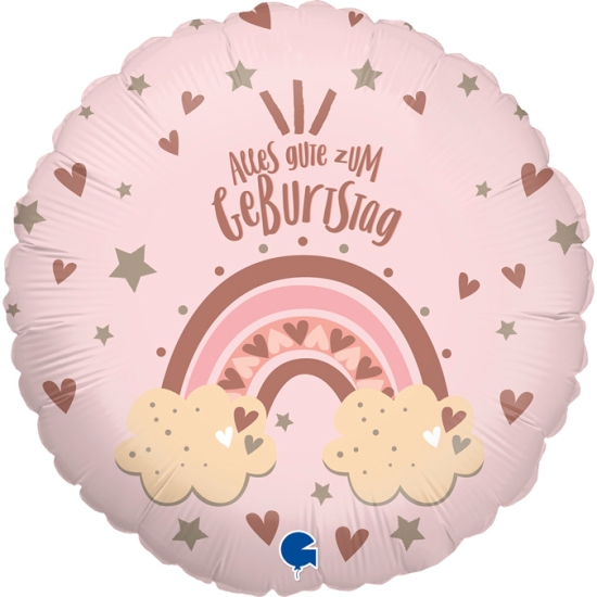 Folienballon - Alle Gute zum Geburtstag - Regenbogen - 46 cm