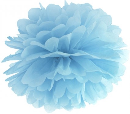 1 Fluffy - Dekoball - PomPon - hellblau - 35 cm