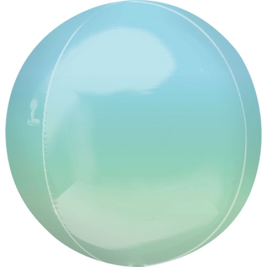 XL Ballon - Orb - Pastell - hellblau - grün - 38 x 40 cm