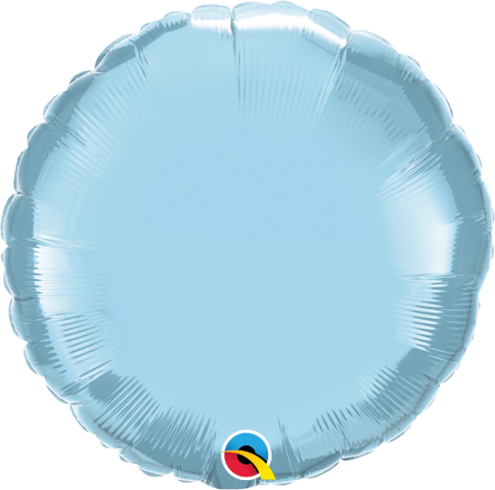 Folienballon - rund - hellblau - glänzend - 46 cm