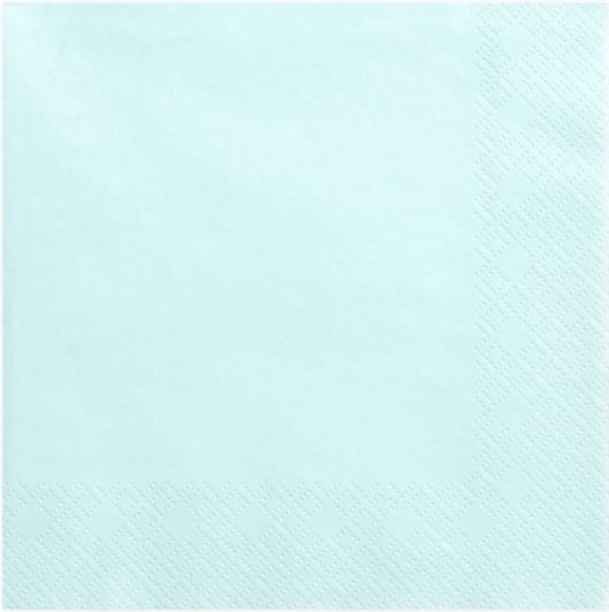 20 Servietten - Papier - helles Himmelblau - 40 x 40 cm