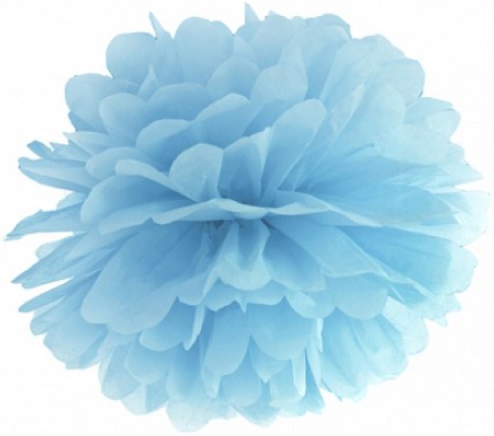 1 Fluffy - Dekoball - PomPon - hellblau - 25 cm