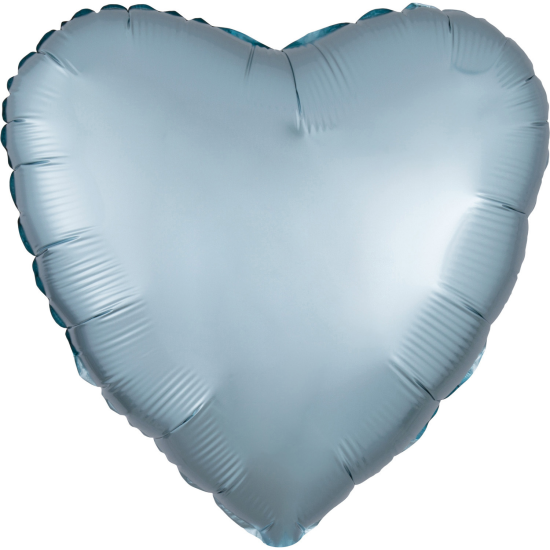 Folienballon - Herz - hellblau - pastell - satin - 43 cm