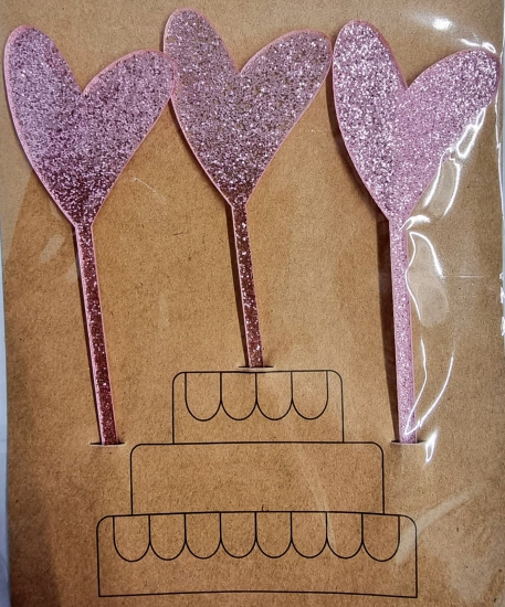 Paperholic - Cake Topper Set - Herzen - Hearts - Flamingo