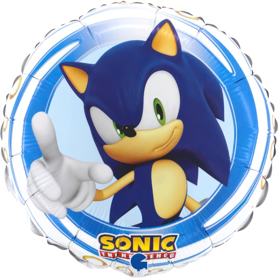 Folienballon - Sonic The Hedgehog - Rund - 46 cm