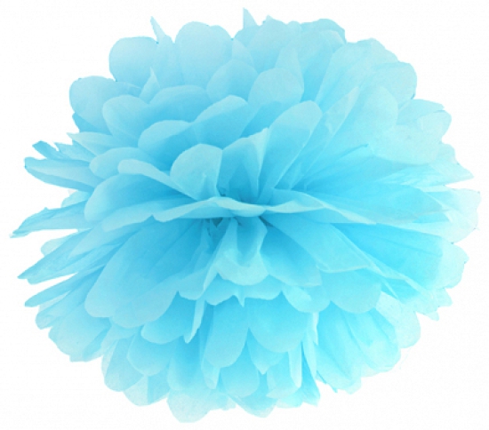 1 Fluffy - Dekoball - PomPon - Himmelblau - sky-blue - 25 cm