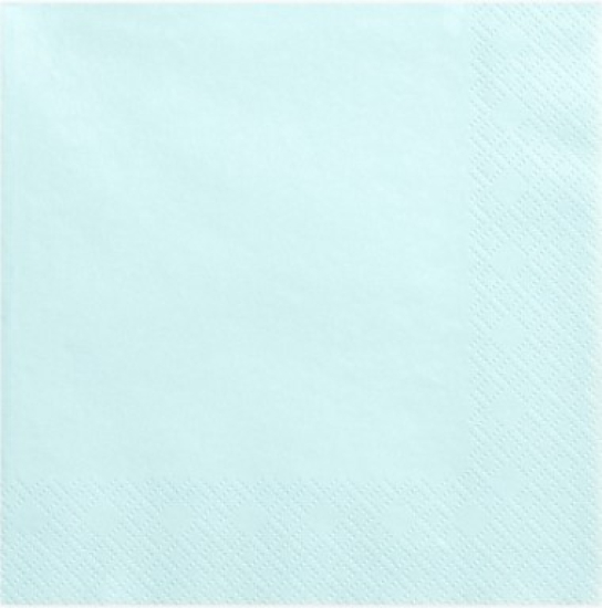 20 Servietten - Papier - helles Himmelblau - 33 x 33 cm