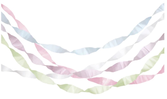 MeriMeri - Pastellfarbene Krepppapier-Luftschlangen (5er-Set)
