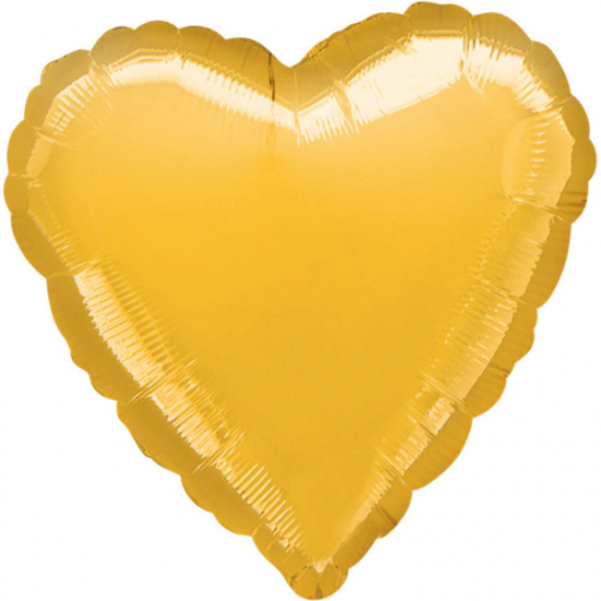 Folienballon - Herz - gold - metallic - 43 cm