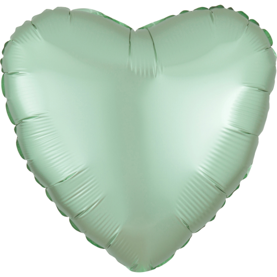 Folienballon - Herz - mintgrün - satin - 43 cm