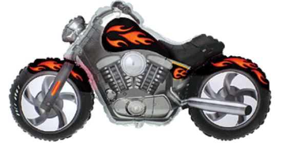 XL Folienballon - "Motorrad - Chopper mit Flammen" - 80 cm