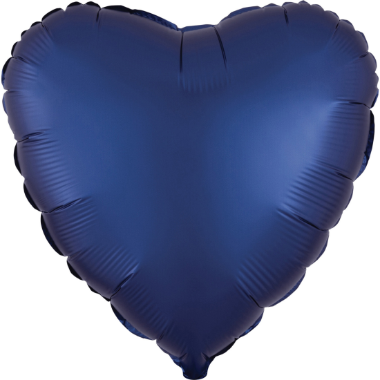 Folienballon - Herz - Navyblau - satin - 43 cm