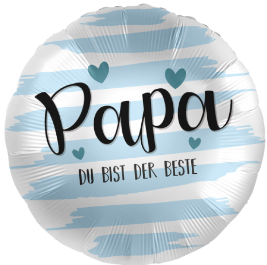 Folienballon - "Papa - Du bist der Beste" - rund - satin - 45 cm