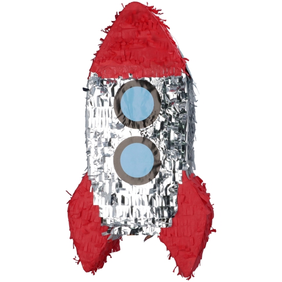 Pinata - silberne Rakete - 28x10x55 cm