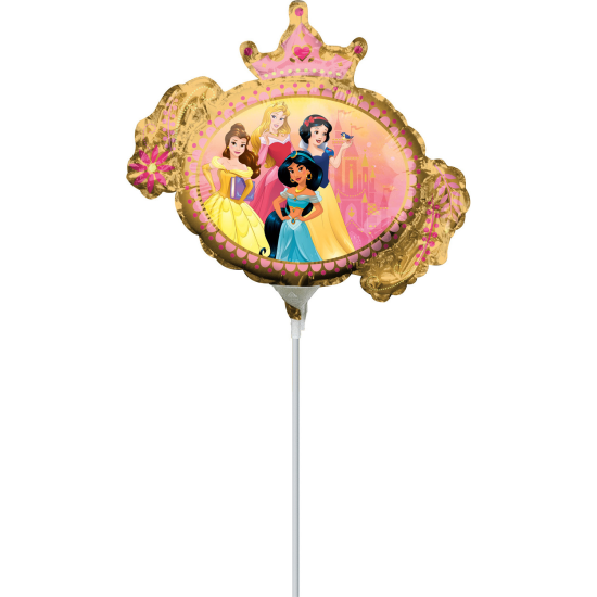 Folienballon am Stab - luftgefüllt - Disney - Princess - Prinzessinnen - 34 x 29 cm