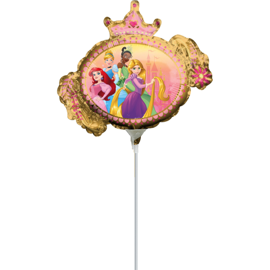 Folienballon am Stab - luftgefüllt - Disney - Princess - Prinzessinnen - 34 x 29 cm