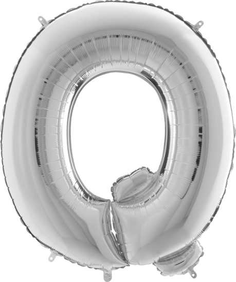 Folienballon - Riesenbuchstabe - "Q" - silber - 101 cm