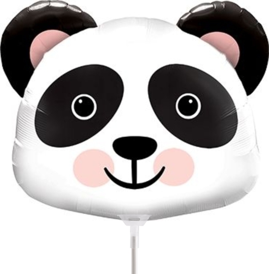 Folienballon am Stab - luftgefüllt - Panda