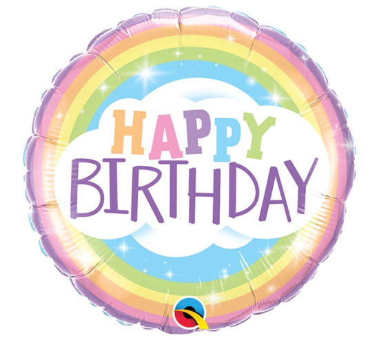 Folienballon - Happy Birthday - Regenbogen - 46 cm