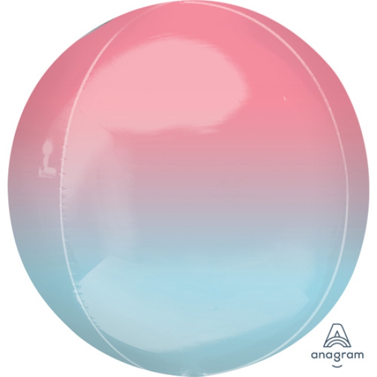 XL Ballon - Orb - Pastell - rot - blau - 38 x 40 cm