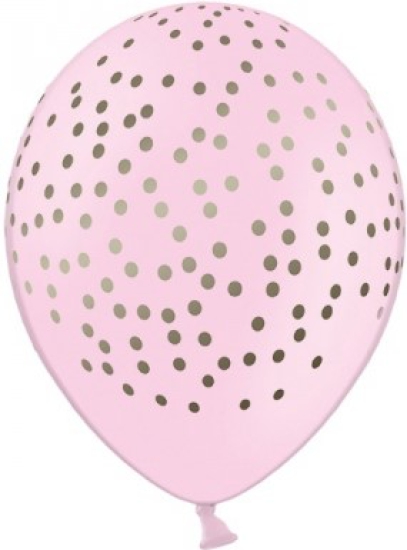 Latexballon - rosa mit goldenen Punkten - 30 cm
