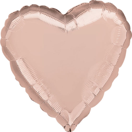 Folienballon - Herz - roségold - glänzend - 43 cm
