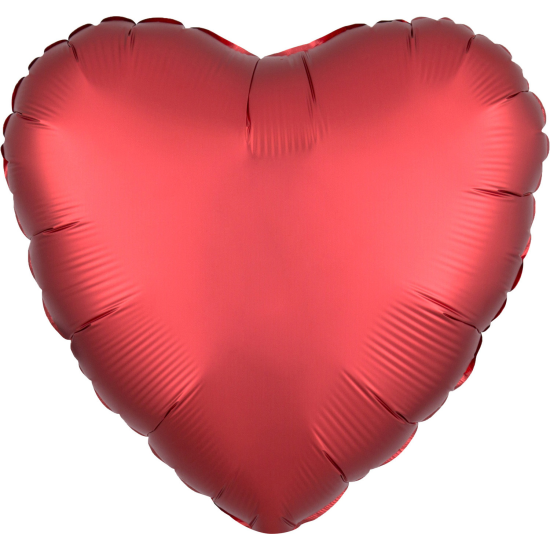 Folienballon - Herz - Sangria - rot - satin - 43 cm