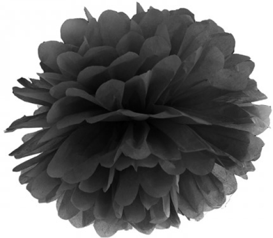 1 Fluffy - Dekoball - PomPon - schwarz - 35 cm