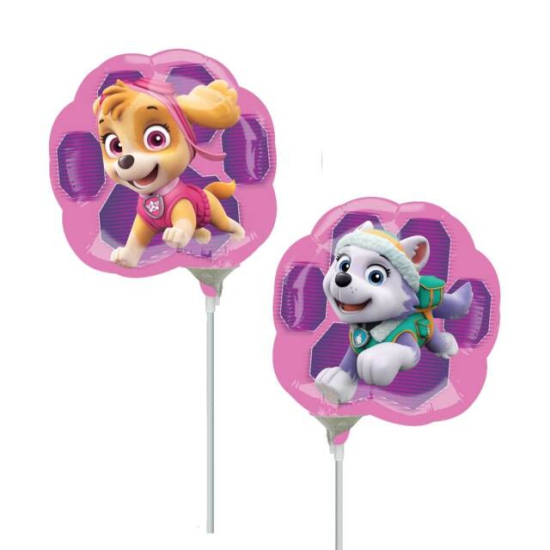 Folienballon am Stab - luftgefüllt - Paw Patrol - Skye - Everest