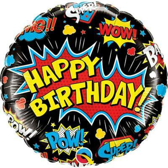 Folienballon - Happy Birthday - Superhelden - 46 cm