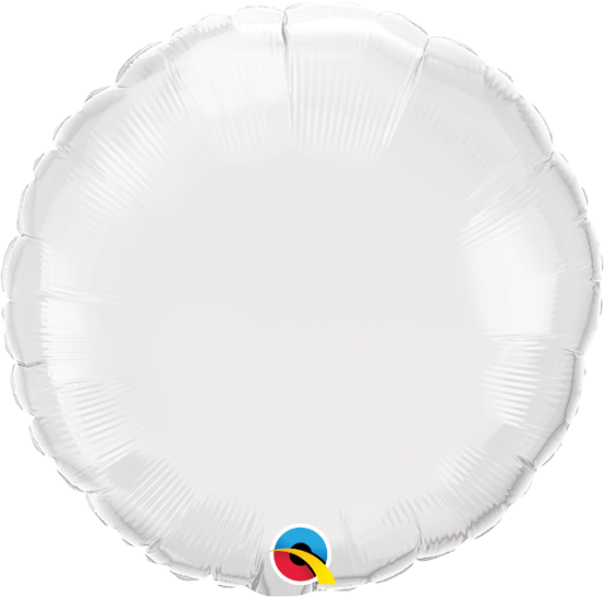 Folienballon - rund - weiß - 46 cm