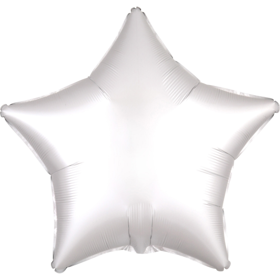 Folienballon - Stern - weiß - satin - 43 cm